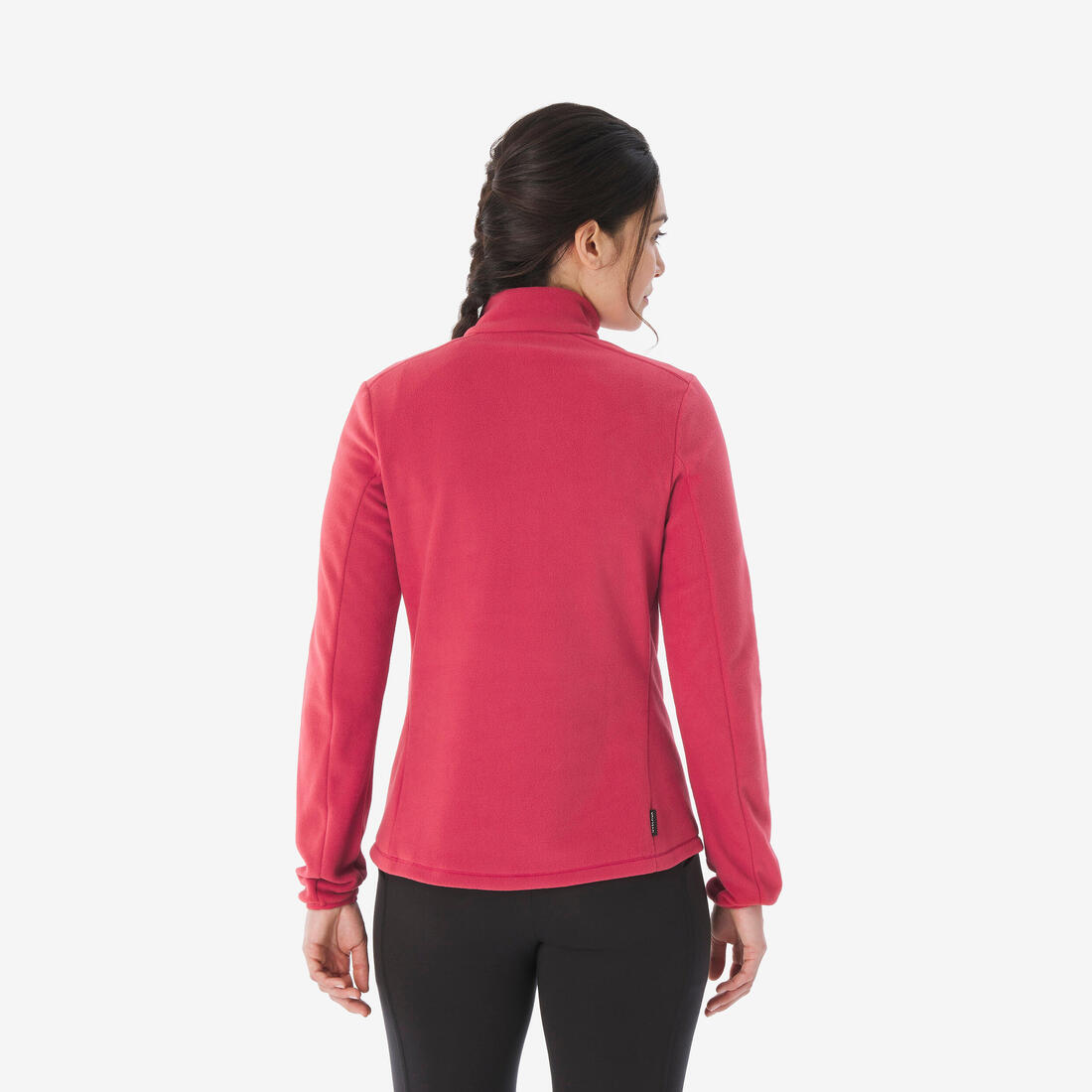 Polaire de randonnée montagne femme, MH100 demi zip rose