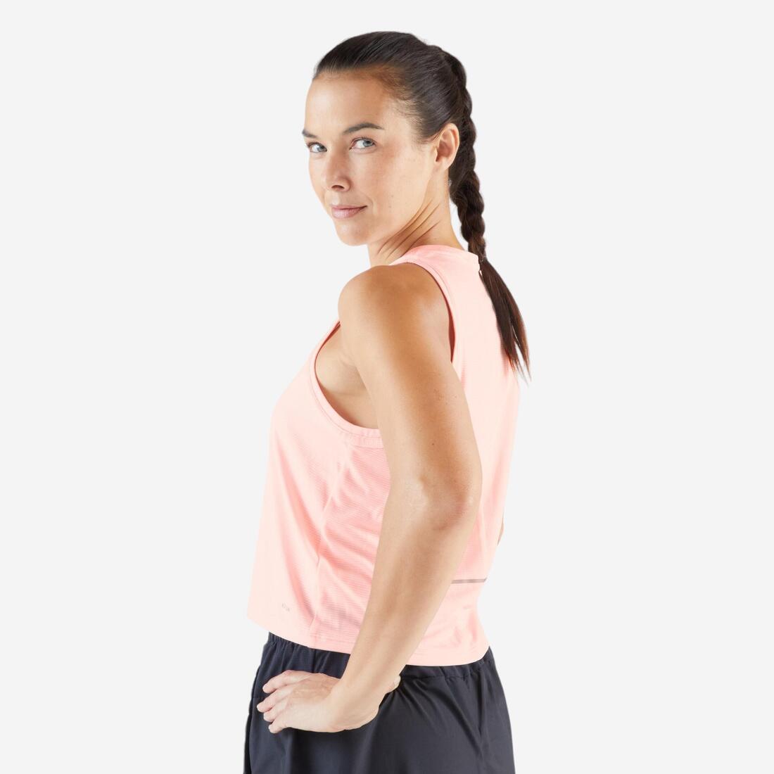 Débardeur court de running respirant femme - kiprun run 500 dry