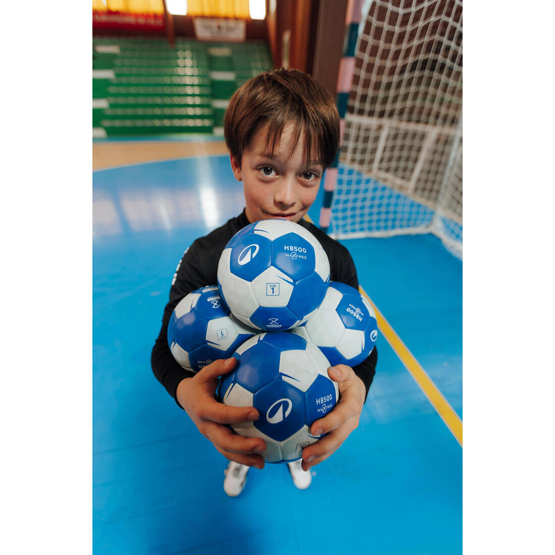 Ballon de handball sans résine taille 1 - Waxfree Ultragrip bleu / blanc