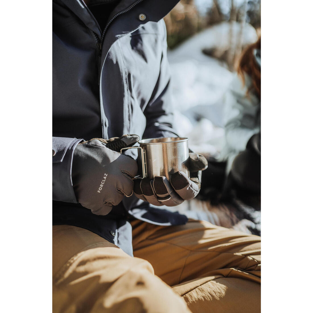 Gants tactiles coupe-vent de trekking adulte, MT900 gris