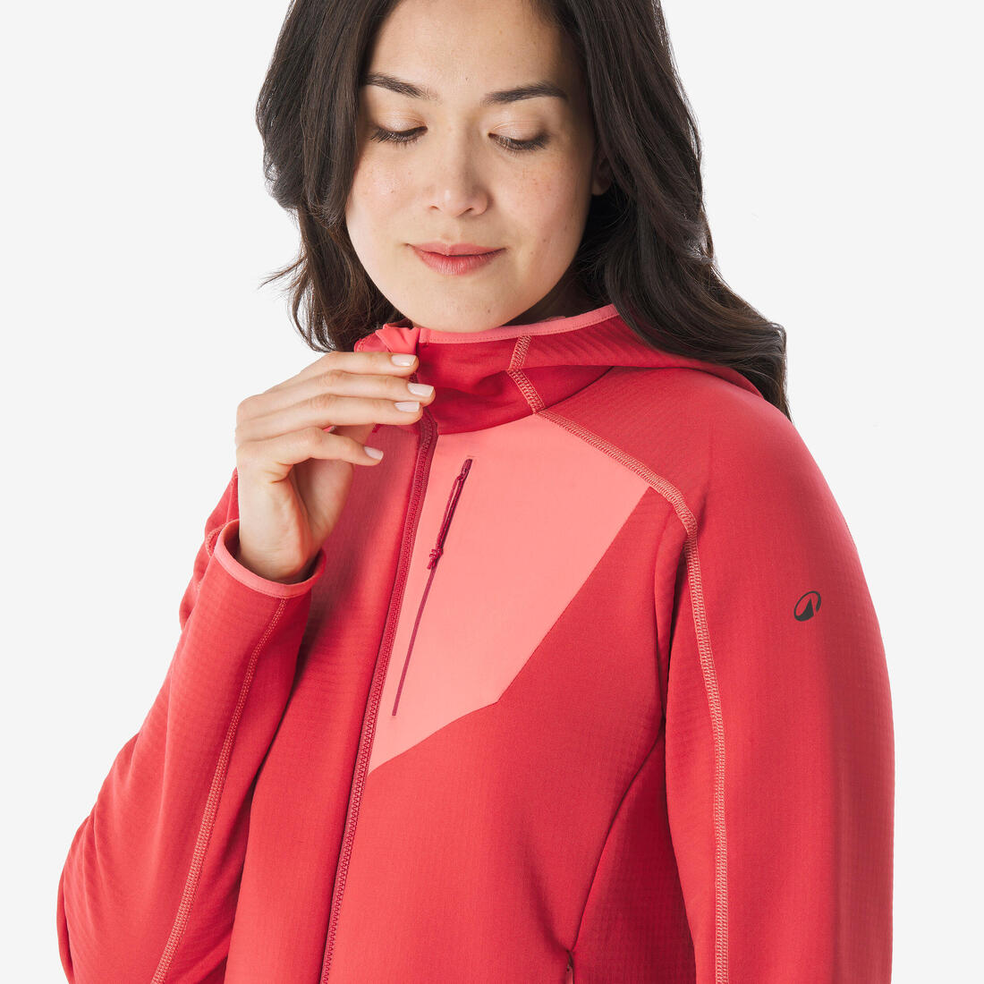Polaire de randonnée montagne femme, MH500 full zip