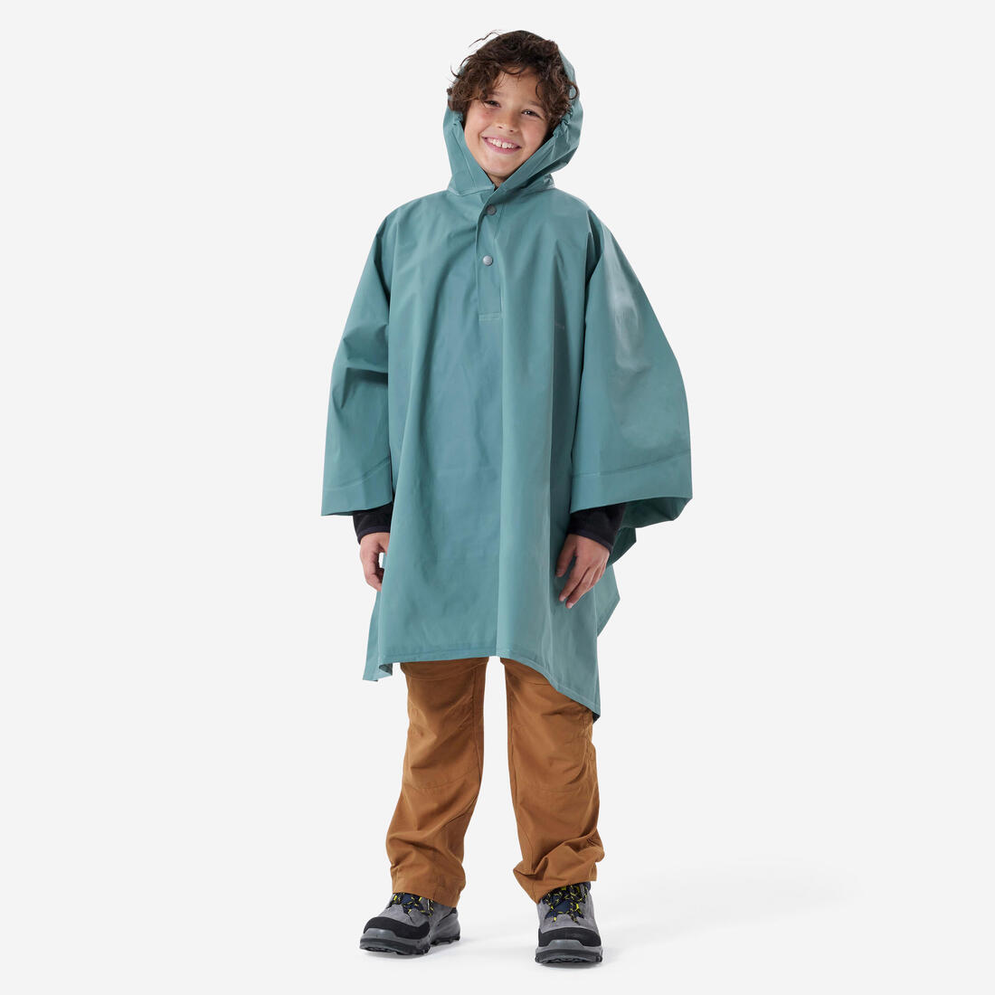 Poncho de pluie de randonnée enfant 7-15 ans, MH100 vert