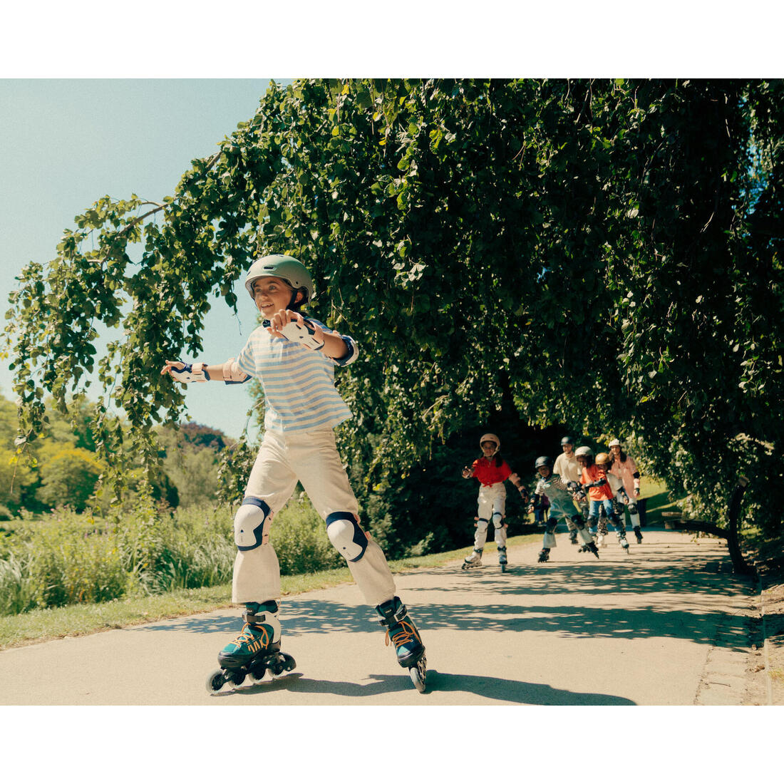 Set 3x2 protections roller trottinette skate enfant PLAY