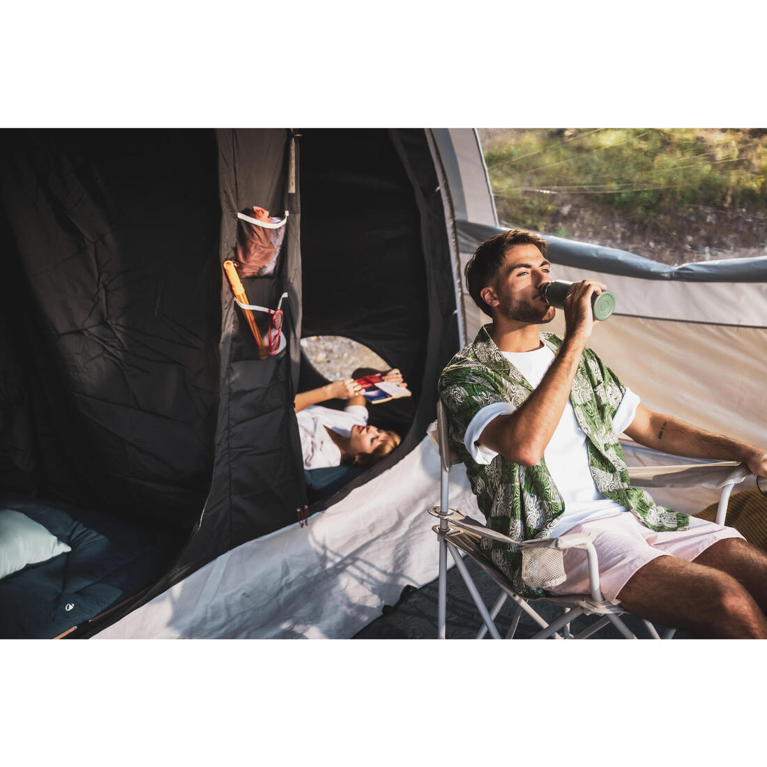 Tente de camping gonflable 6 places 3 chambres,  Fresh & Black, Air Seconds 6.3