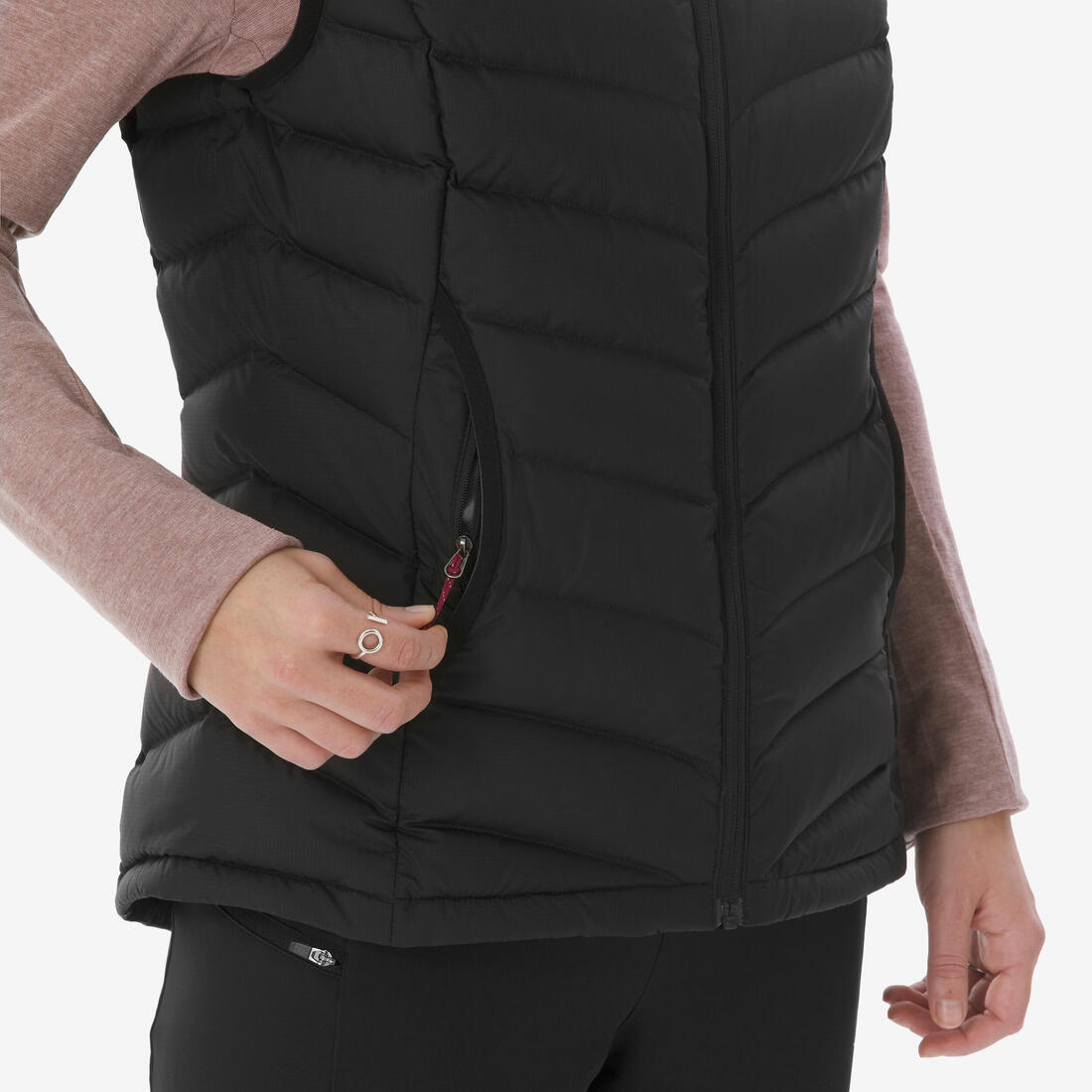 Doudoune sans manches en duvet de trek montagne - mt500 - femme