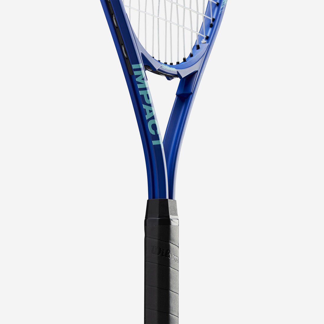 Raquette de tennis adulte débutant, aluminium, Wilson Impact bleu rouge.