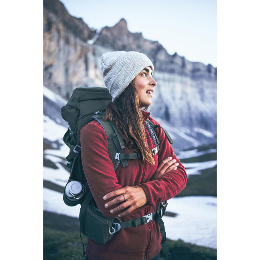 Polaire de randonnée montagne femme, MH100 full zip
