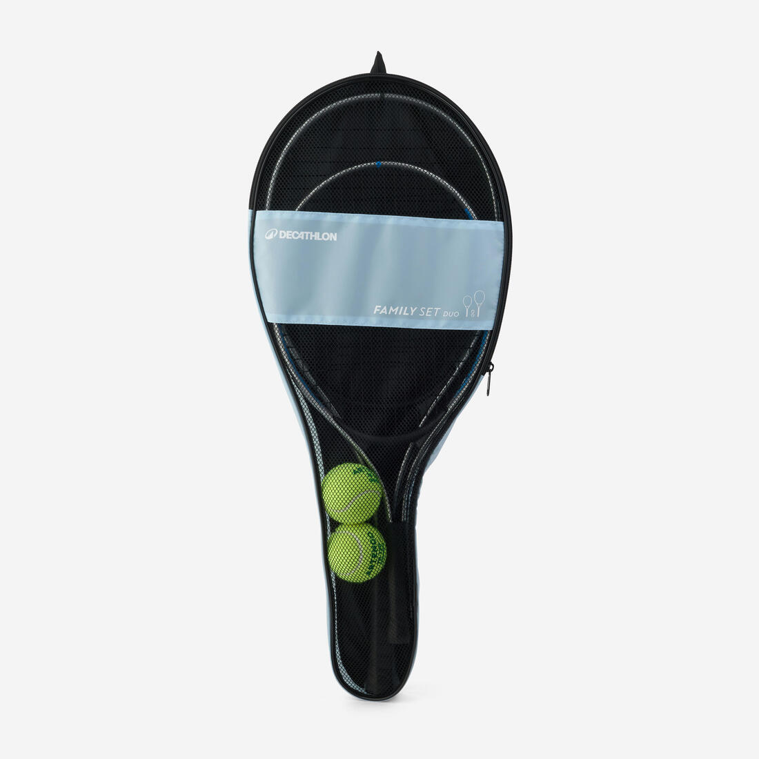 Set 2 raquettes de tennis adulte et enfant, Set family essential bleu