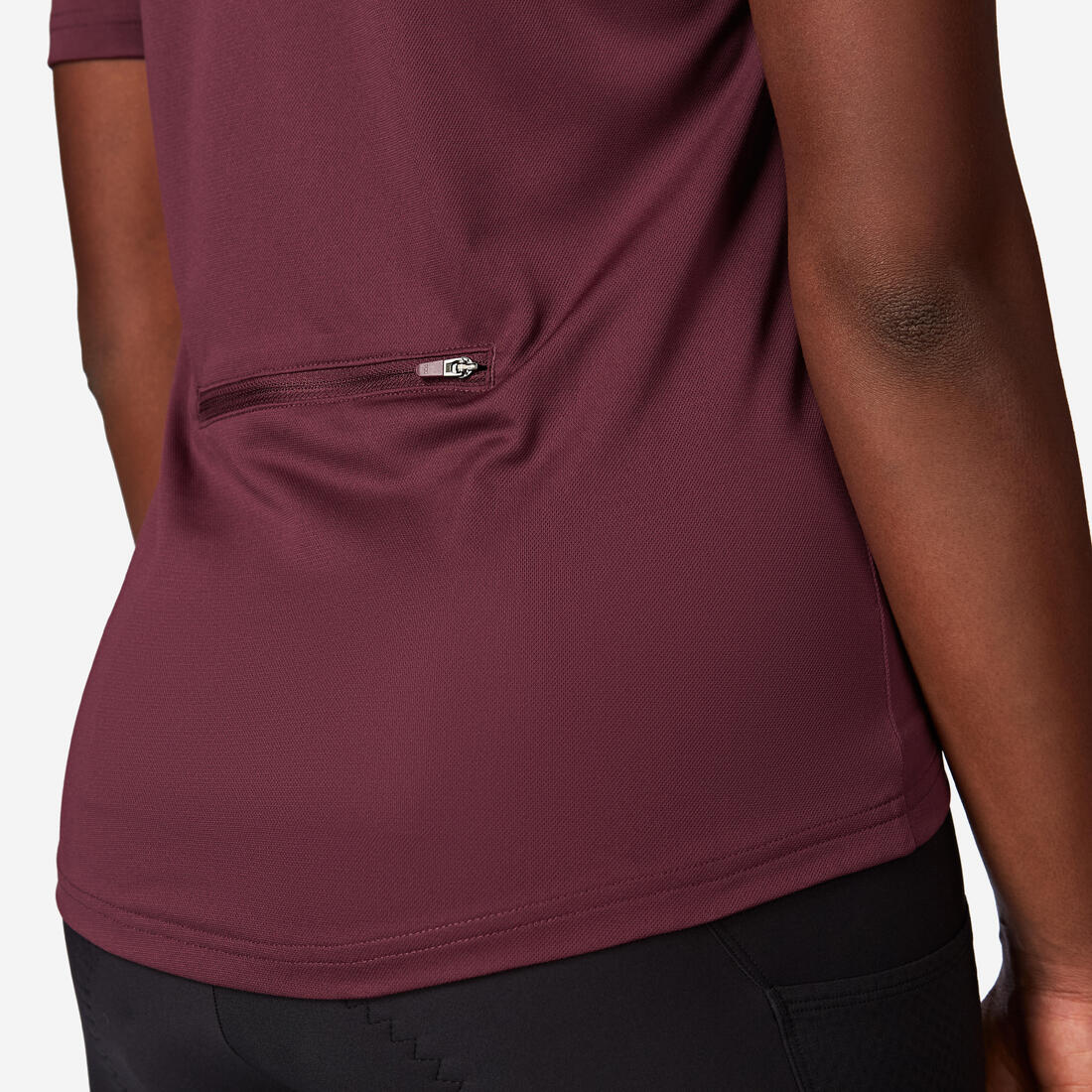 Maillot manches courtes  de vélo de route femme, Essential bordeaux