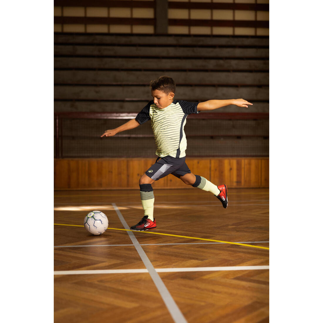 Maillot de football enfant manches courtes VIRALTO Jr Block Bleu ciel et