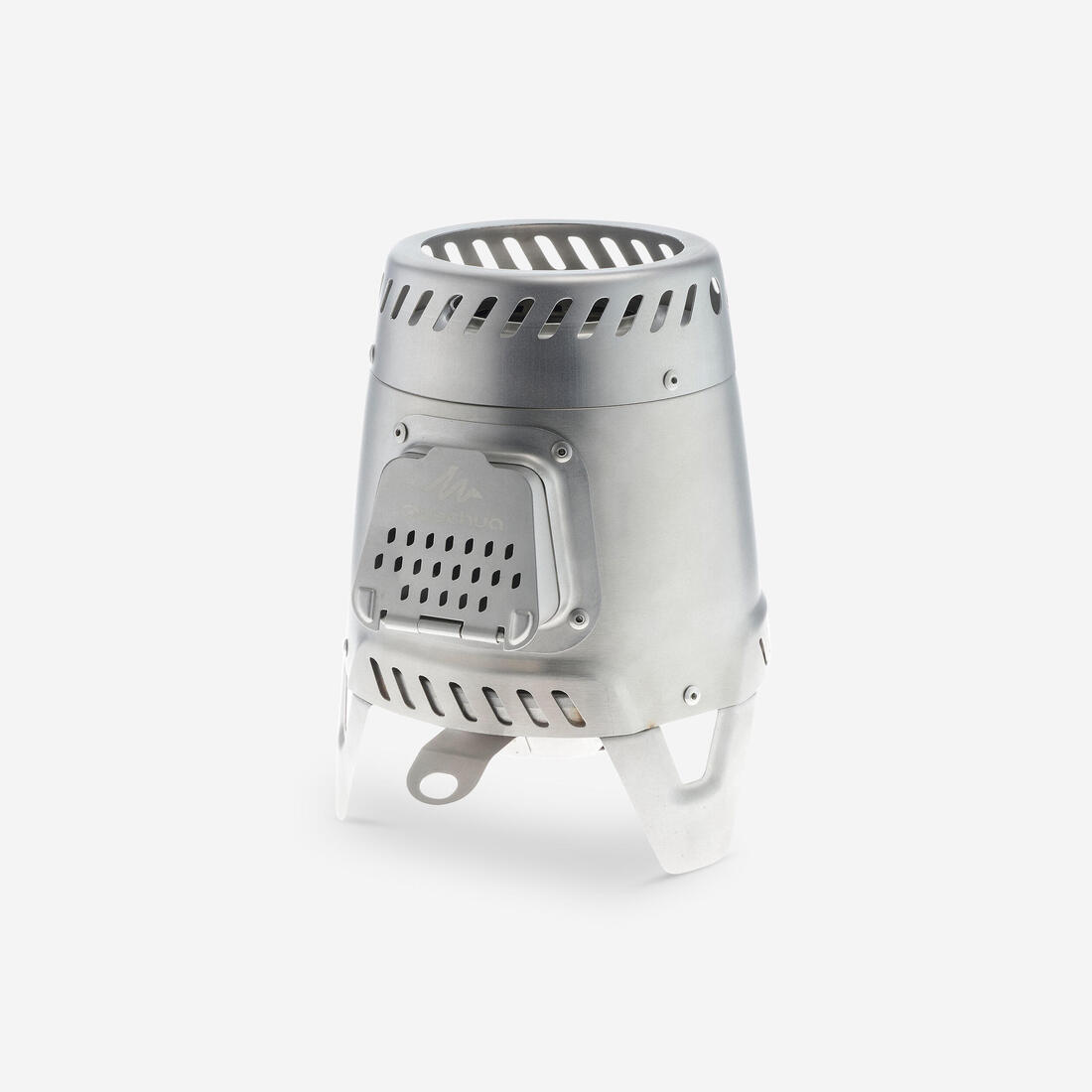 Réchaud à bois 500 pour le camping et le bivouac en acier inoxydable – gris