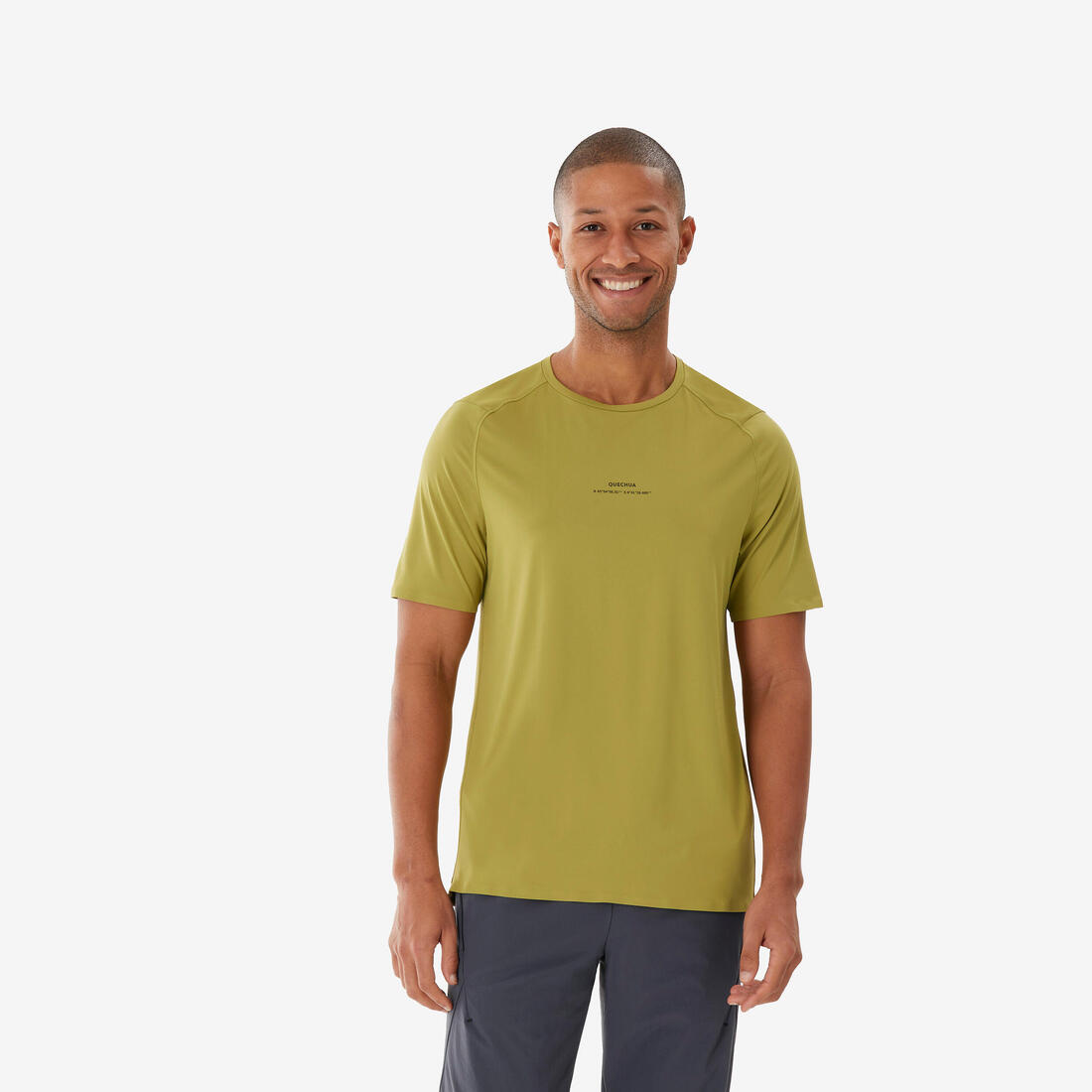 T-shirt de randonnée manches courtes - MH500 - homme – khaki mangrove