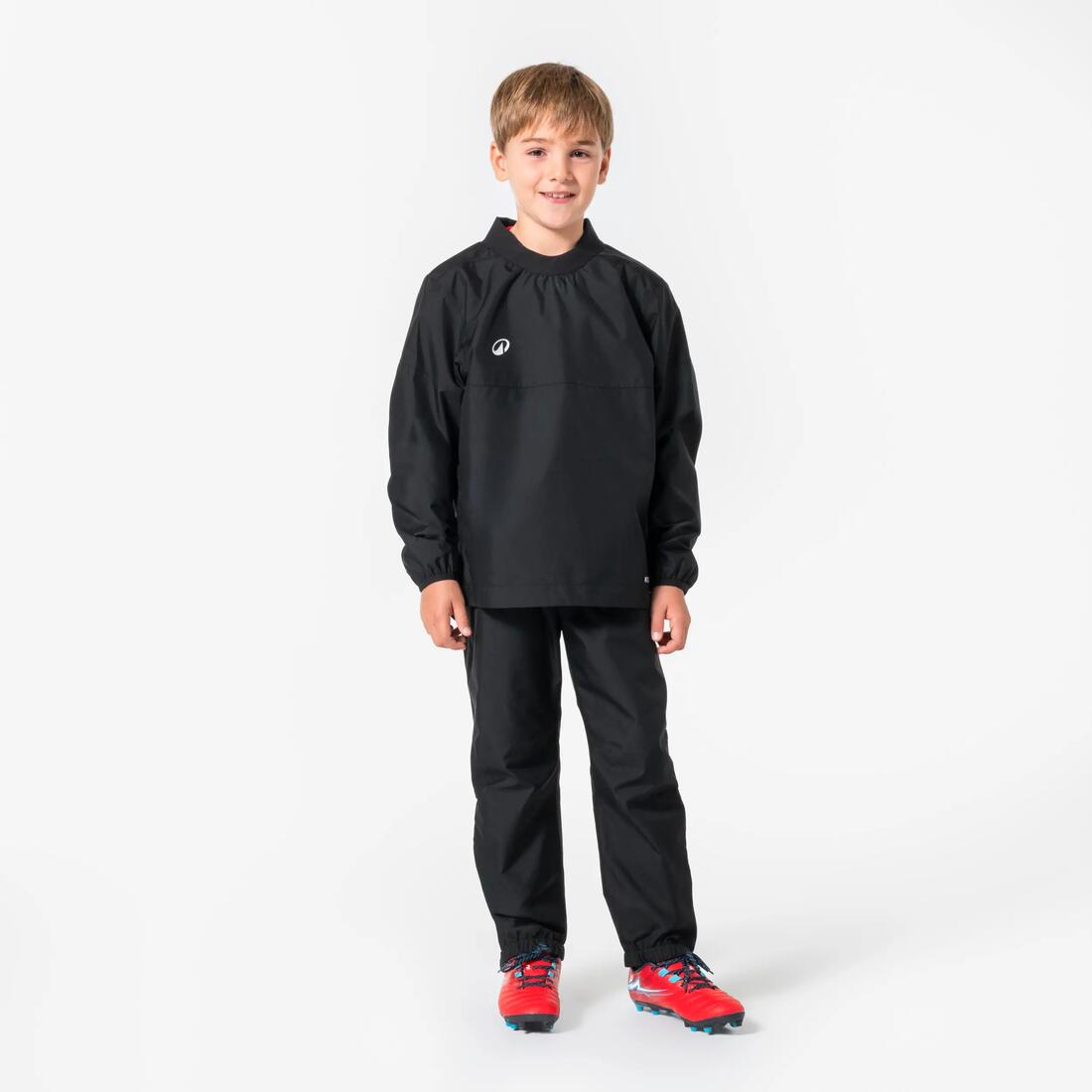COUPE VENT IMPERMÉABLE DE RUGBY ENFANT - SMOCKTOP JR NOIR
