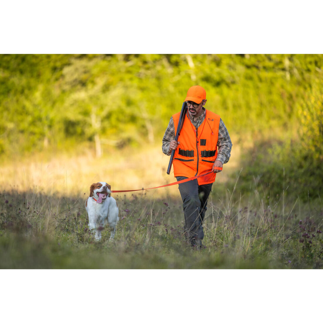 Chemise chasse coton manches longues respirant homme - 100 à carreaux blanc.