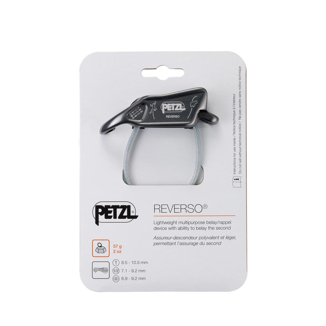 Systeme d'assurage et descendeur - reverso gris