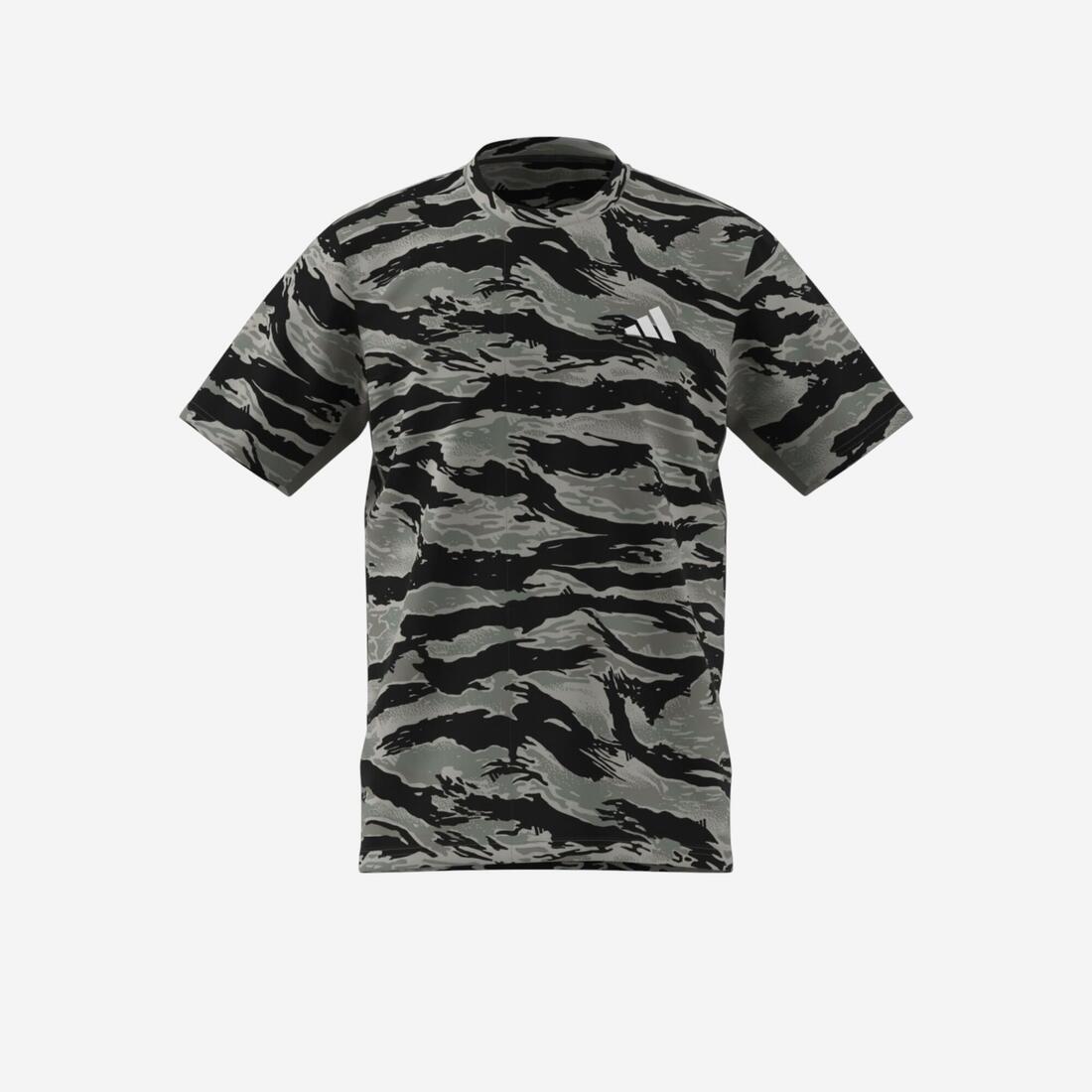 T-shirt de fitness pour homme, imprimé camouflage, vert