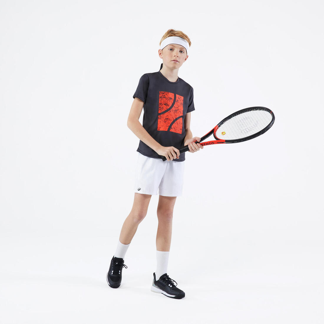short de tennis garcon - TSH100 blanc