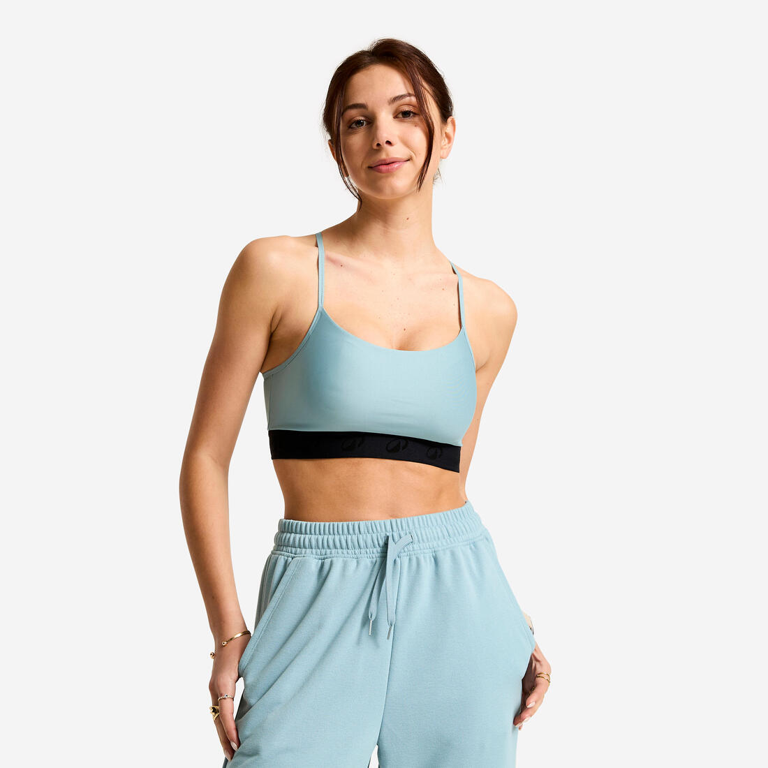 Brassière bretelles fines croisées maintien léger Femme