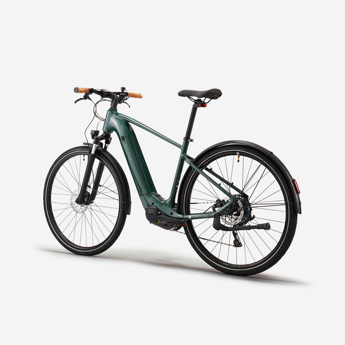 Vélo tout chemin électrique à moteur central et cadre haut, E-ACTV 500 vert