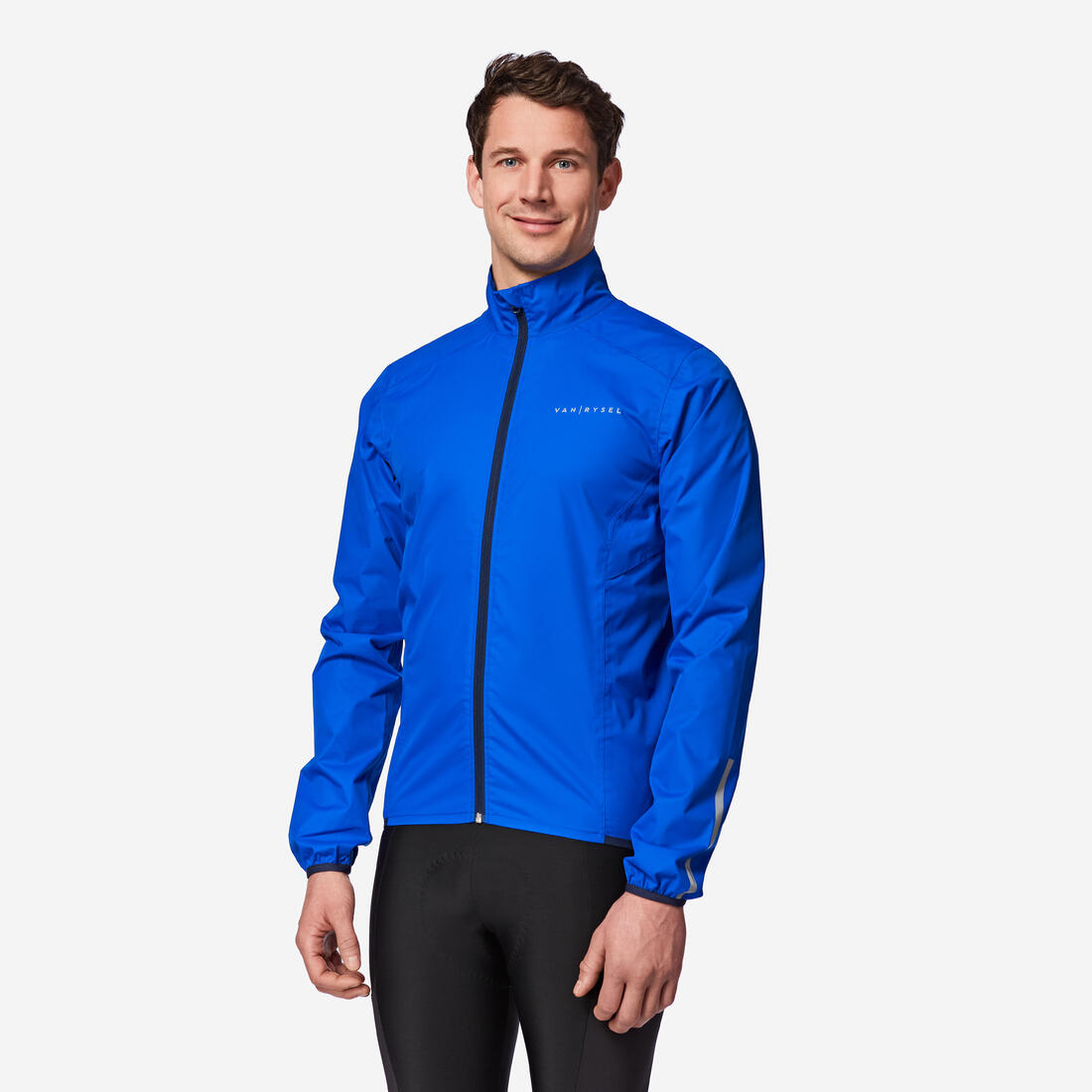 Veste vélo route manches longues coupe-pluie homme RC100 bleu indigo