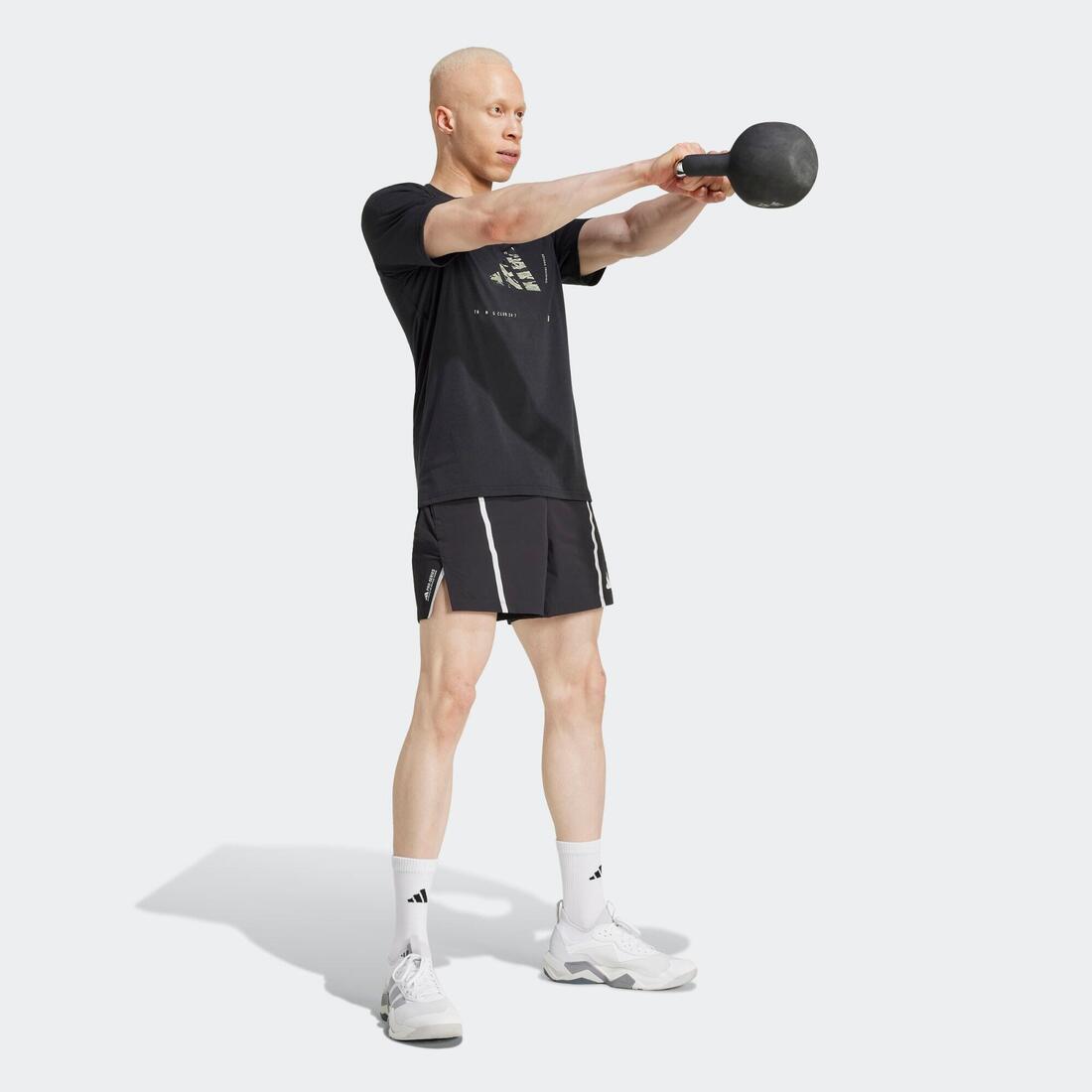 T-shirt de fitness pour homme, noir