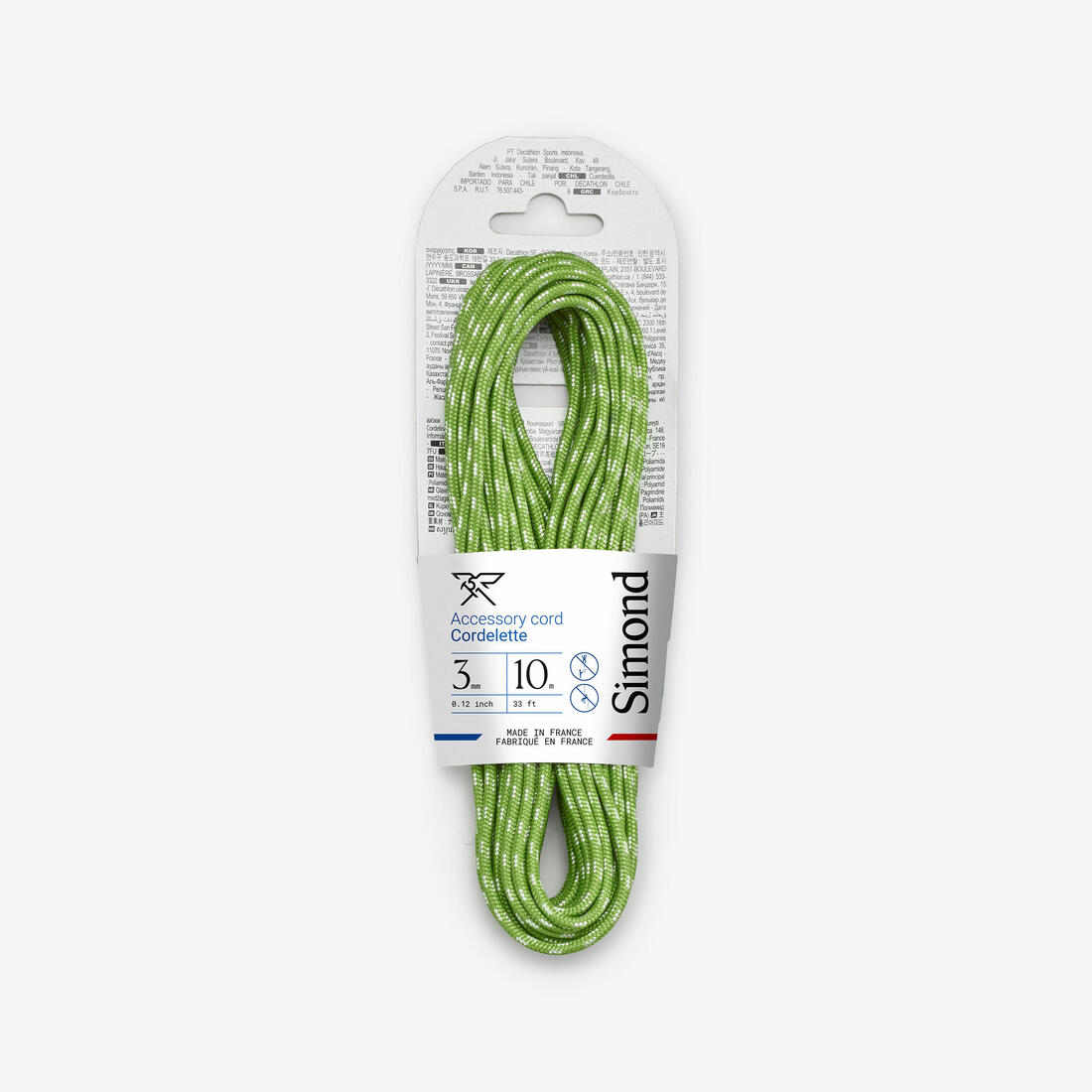 Cordelette d'escalade et d'alpinisme 3 mm x 10 m