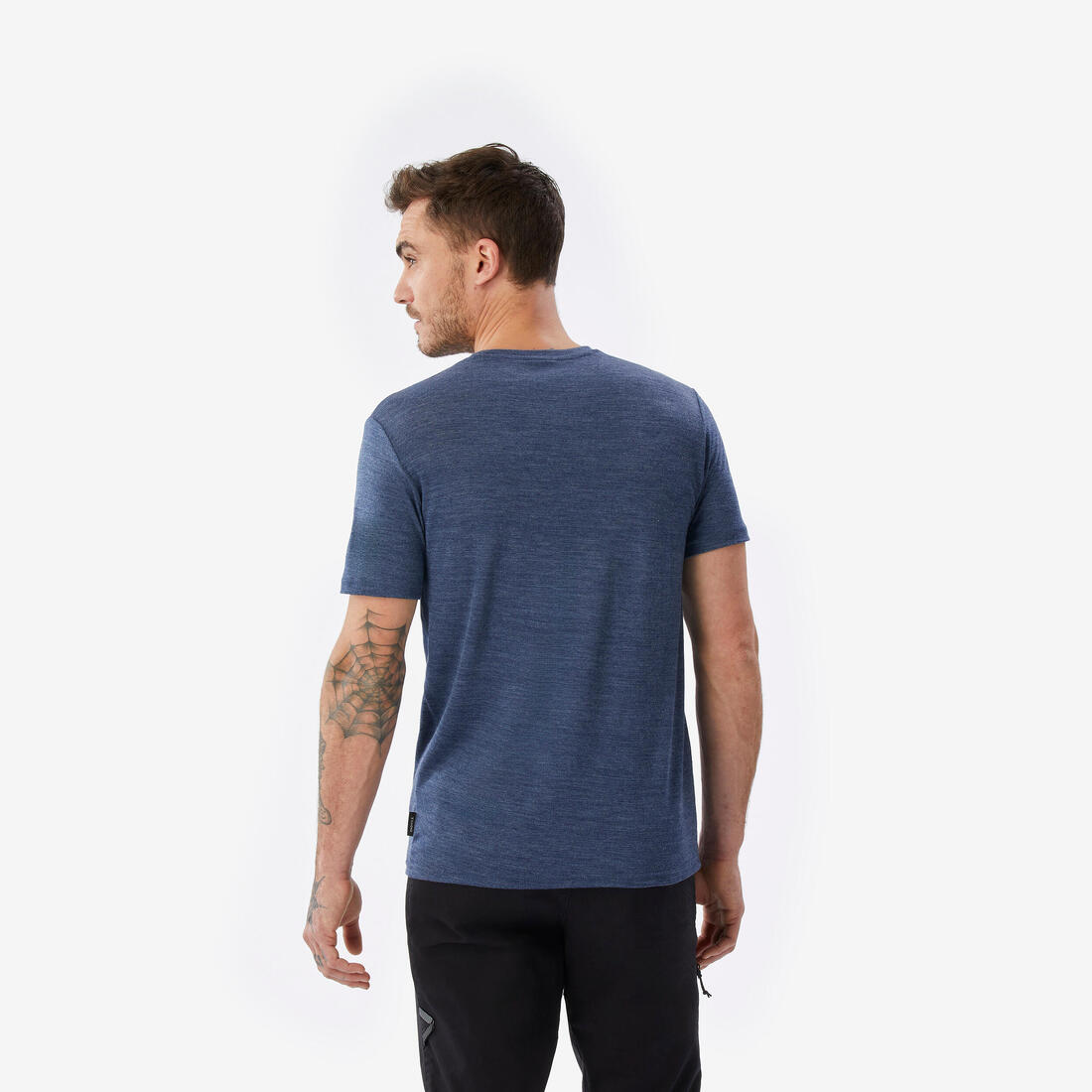 T-shirt de trek voyage manches courtes laine mérinos Homme - TRAVEL 500