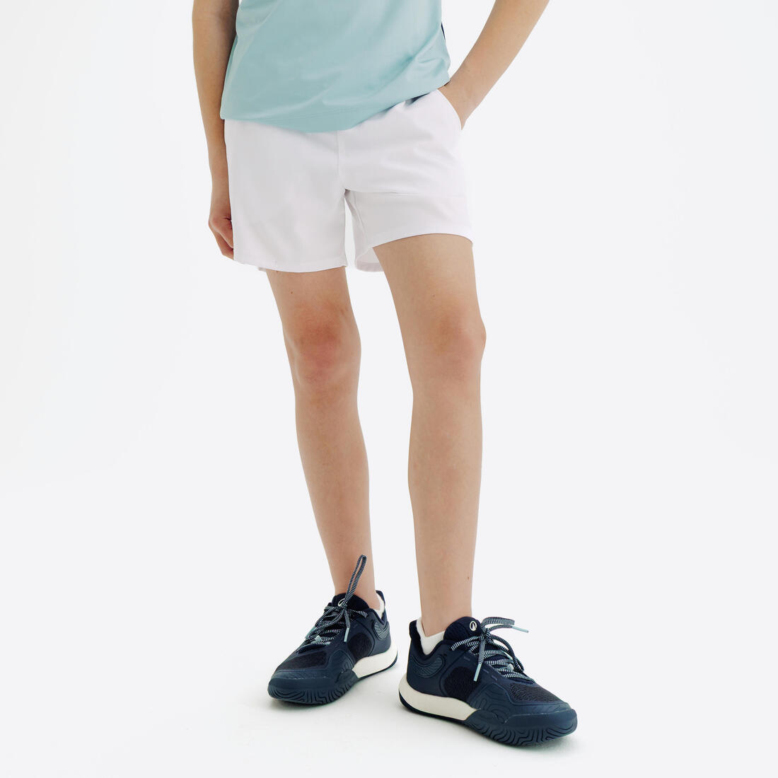 Short de tennis enfant, Essentiel blanc