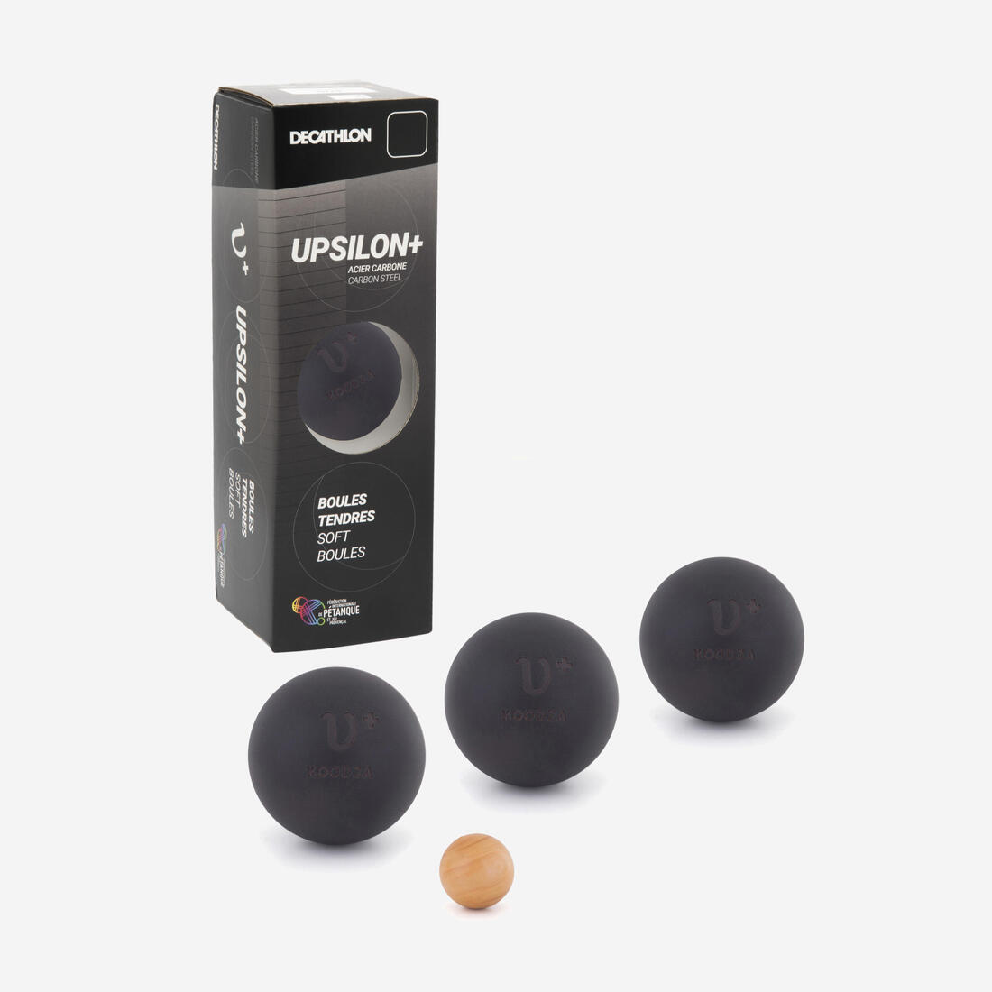 3 BOULES DE PÉTANQUE COMPÉTITION TENDRES UPSILON+ NOIRES