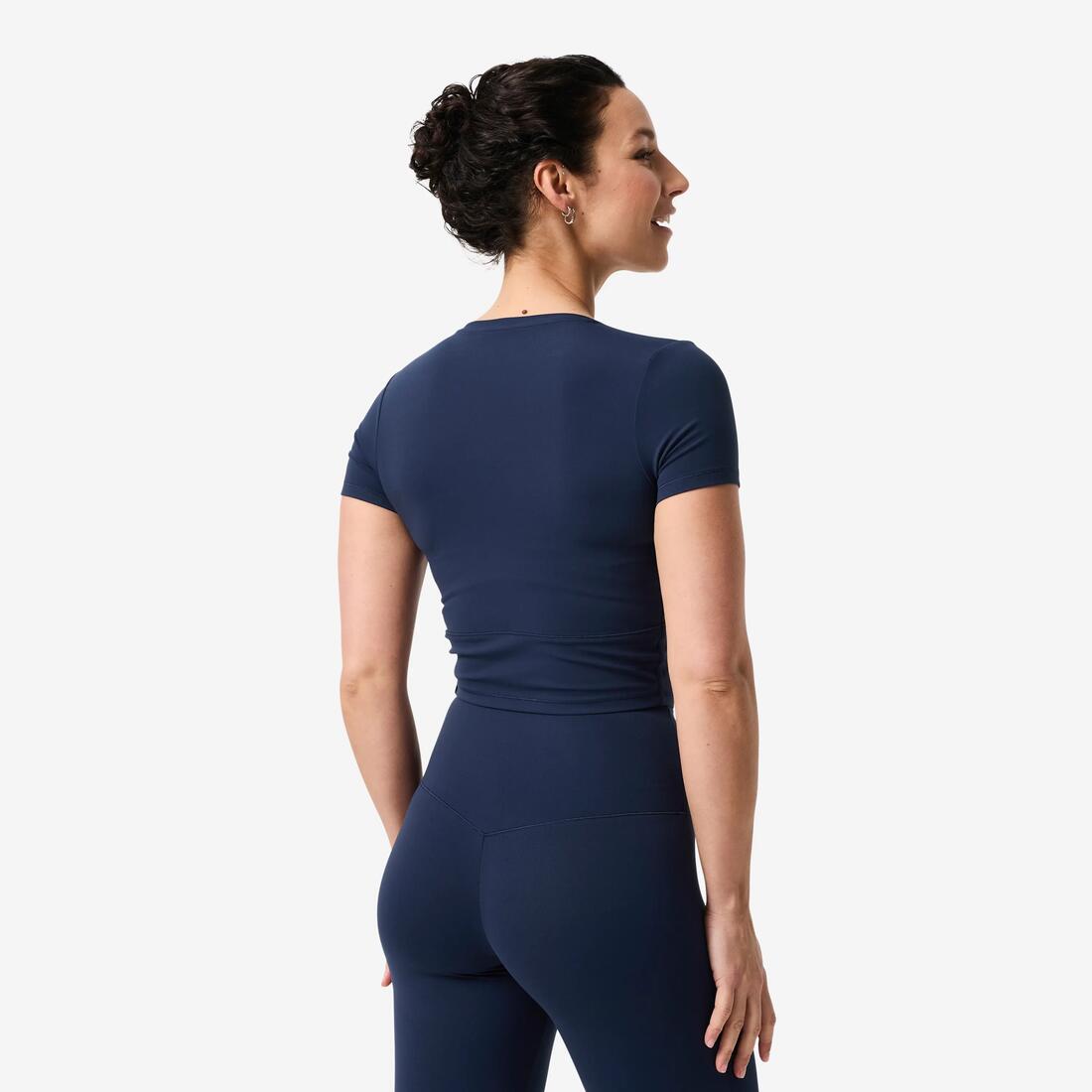 T-shirt de yoga et Pilates extensible et doux femme, Breathe