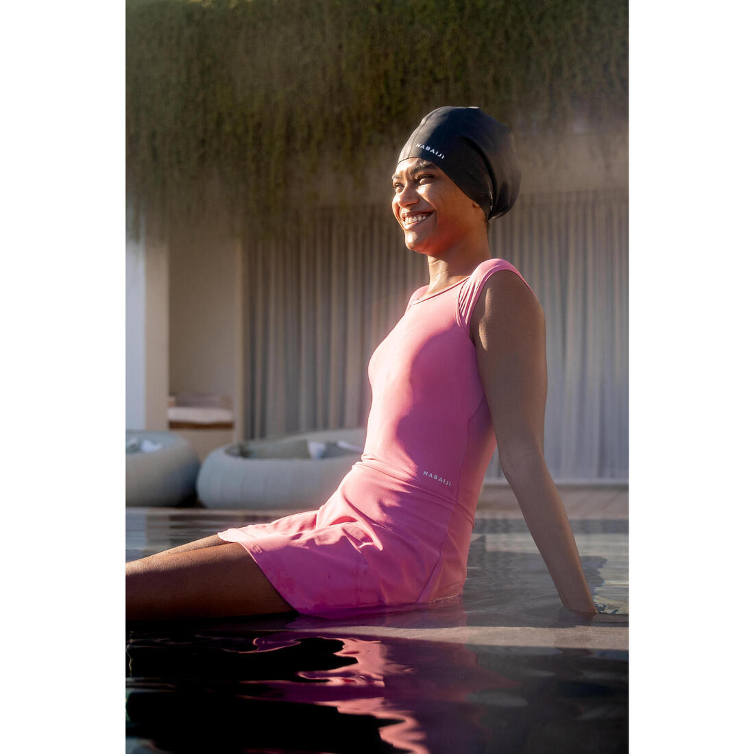 Bonnet de bain en silicone pour cheveux longs taille unique
