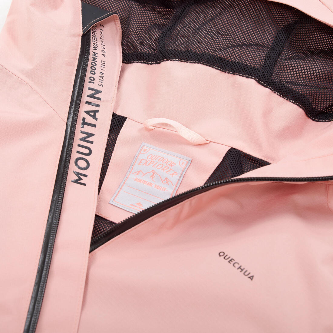 Veste de randonnée montagne imperméable légère enfant 7-15 ans, MH900 rose