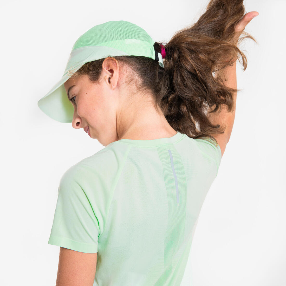Casquette de running Enfant respirante - KIPRUN Run Dry Marine Verte