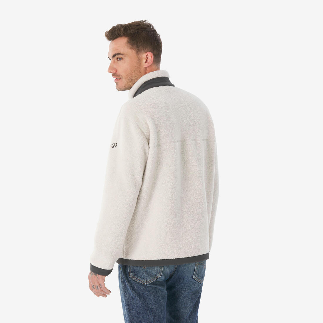 Polaire de randonnée montagne sherpa homme, MH100 1/2 zip beige