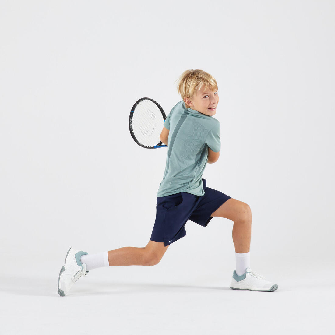 T-shirt de tennis Junior - T-shirt Light bleu foncé