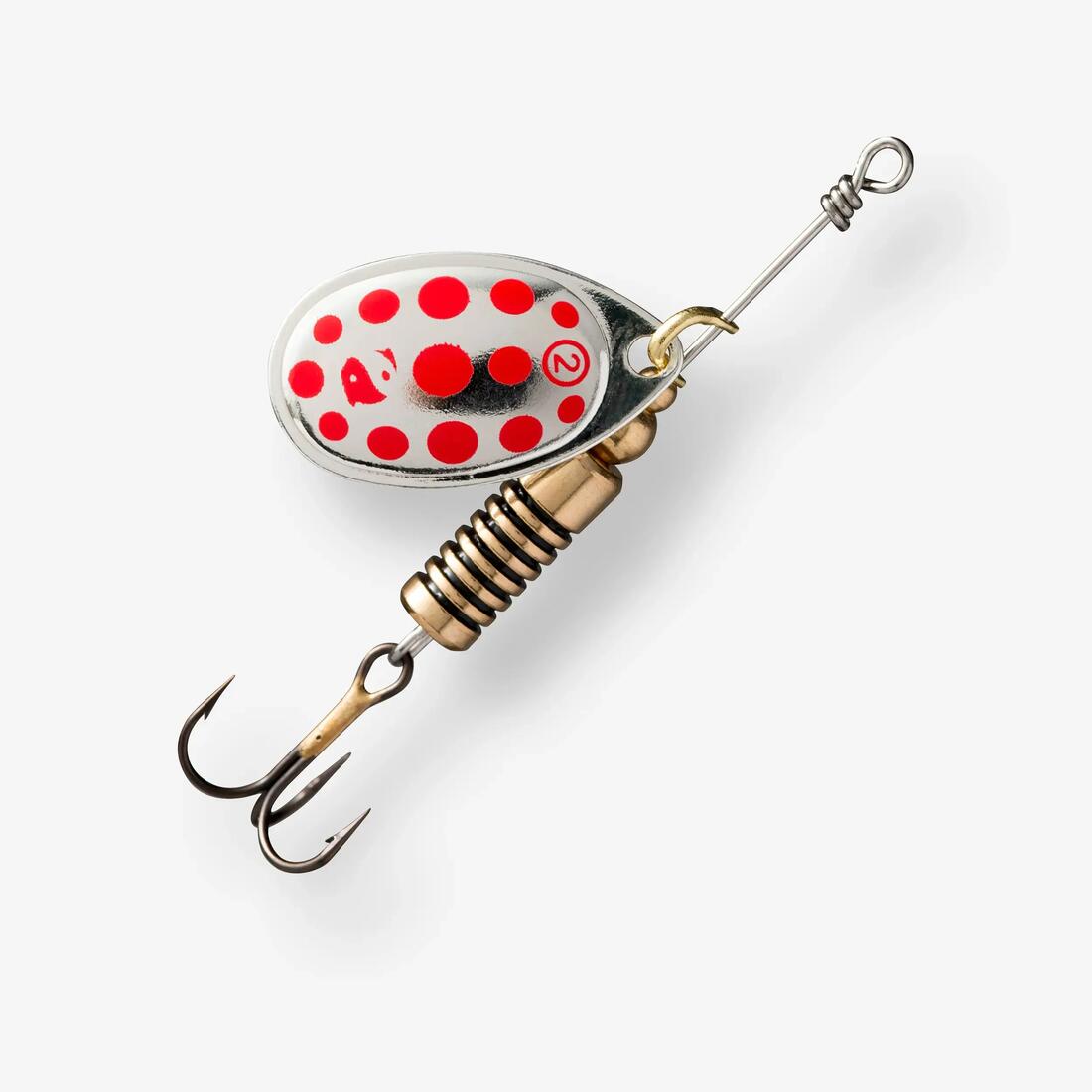 CUILLER TOURNANTE PÊCHE DES CARNASSIERS WETA + #2 ARGENT POINTS ROUGES
