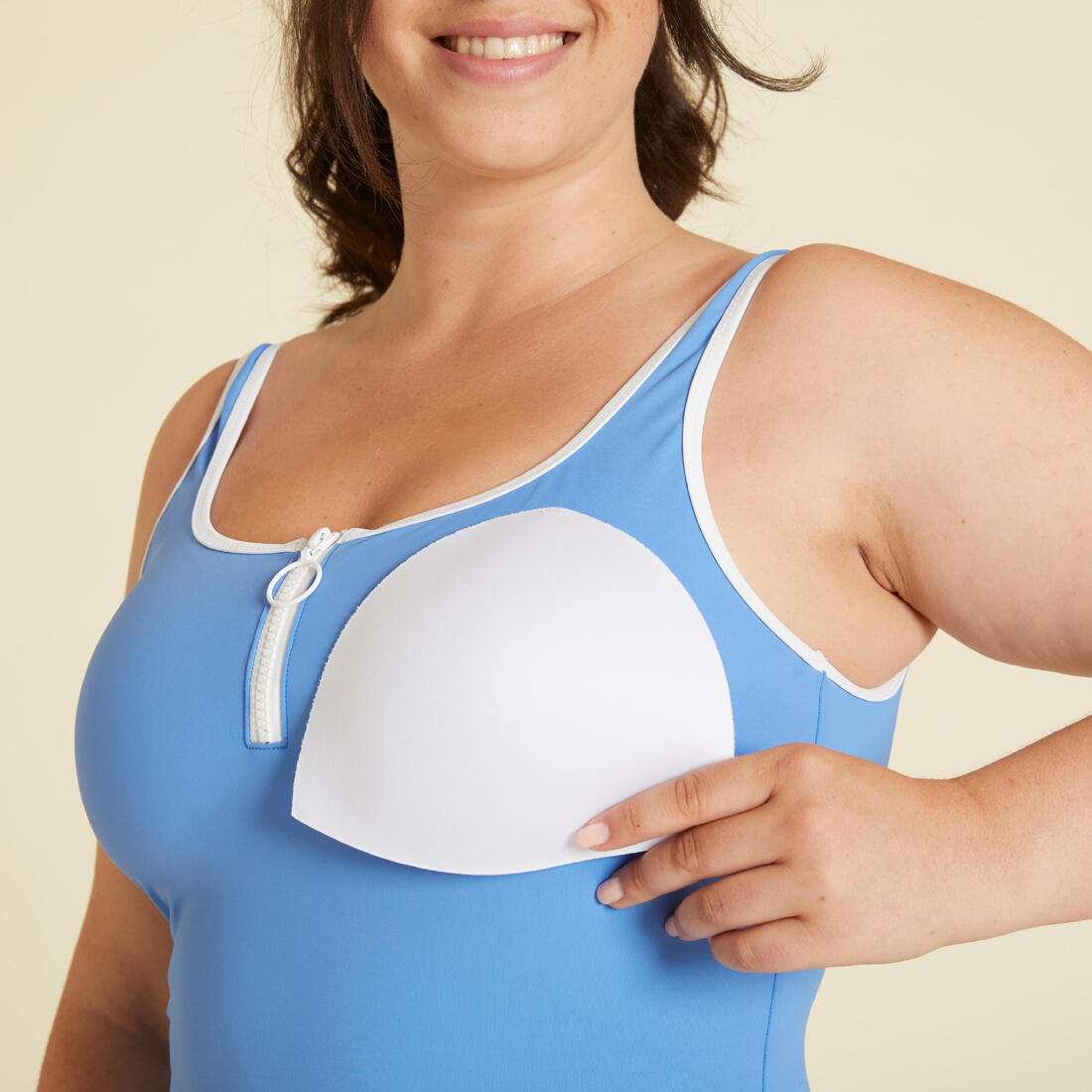 Maillot de Bain 1 Pièce Femme Heva Joy Zip Kaki