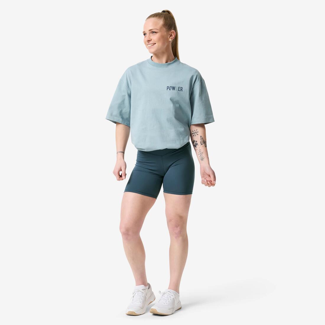 Short de musculation froncé femme