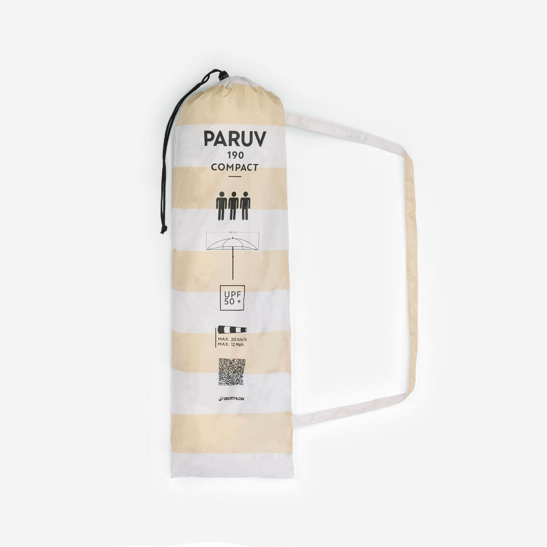 Parasol de plage compact 3 places UPF 50+ - Paruv 190
