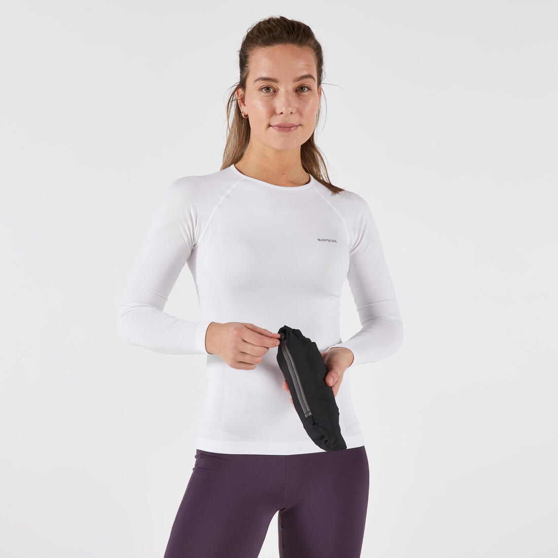 Veste running trail imperméable et respirante Femme, KIPRUN Run 500 aubergine