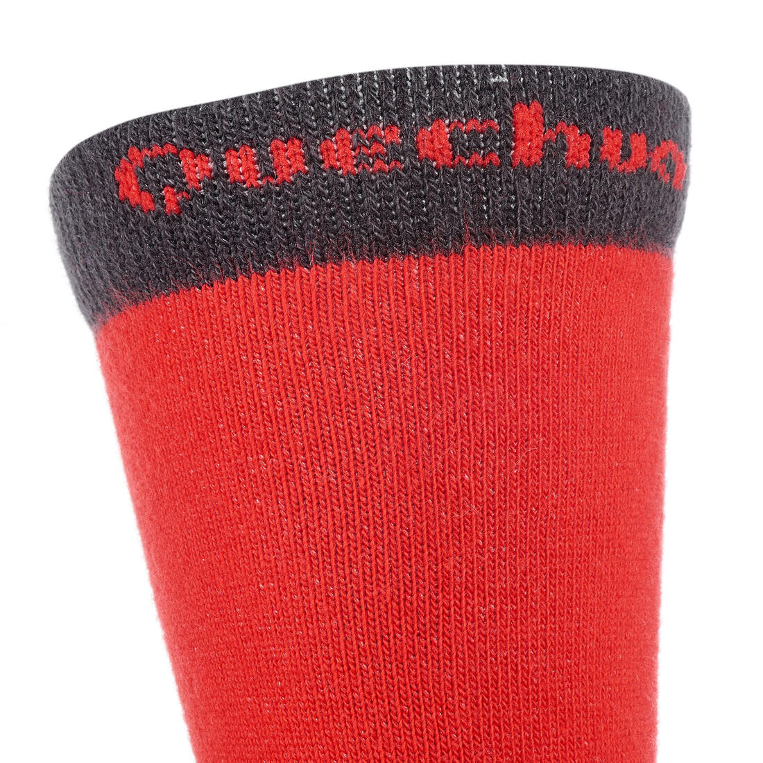 2 paires de chaussettes de randonnée tiges hautes enfant Crossocks Menthe Beige
