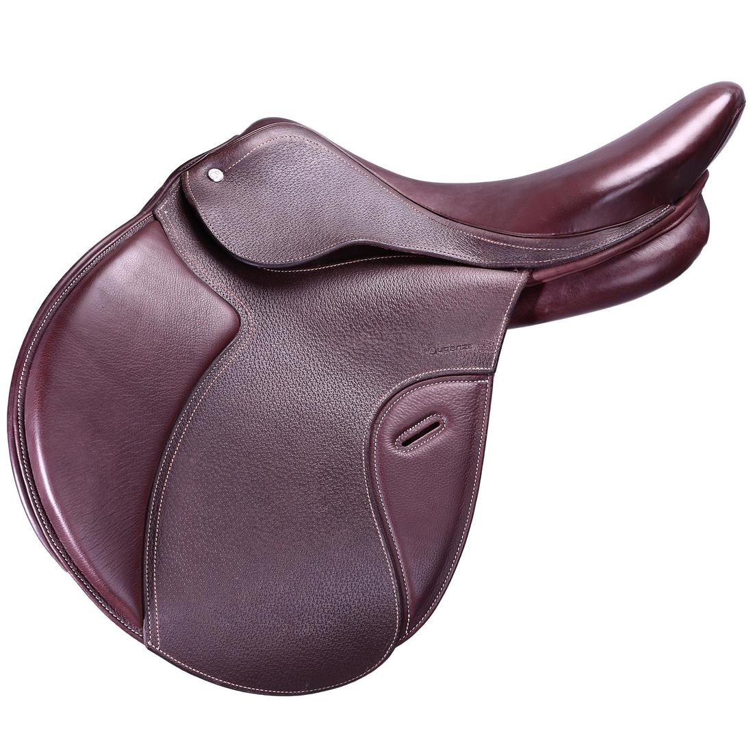 Selle équitation cuir polyvalente 17,5" Cheval - Paddock noire
