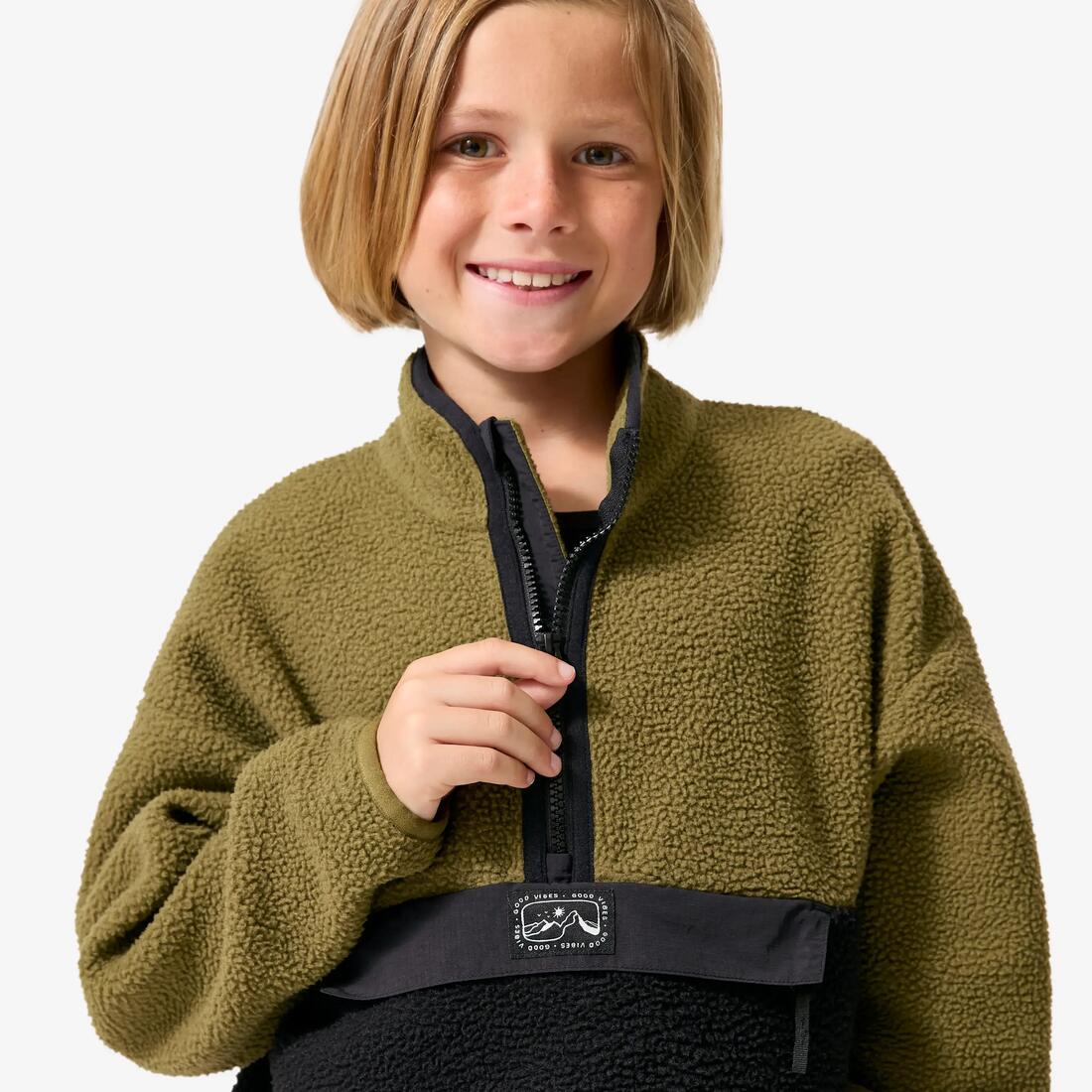 Polaire sherpa demi zip enfant 7-15 ans, NH500