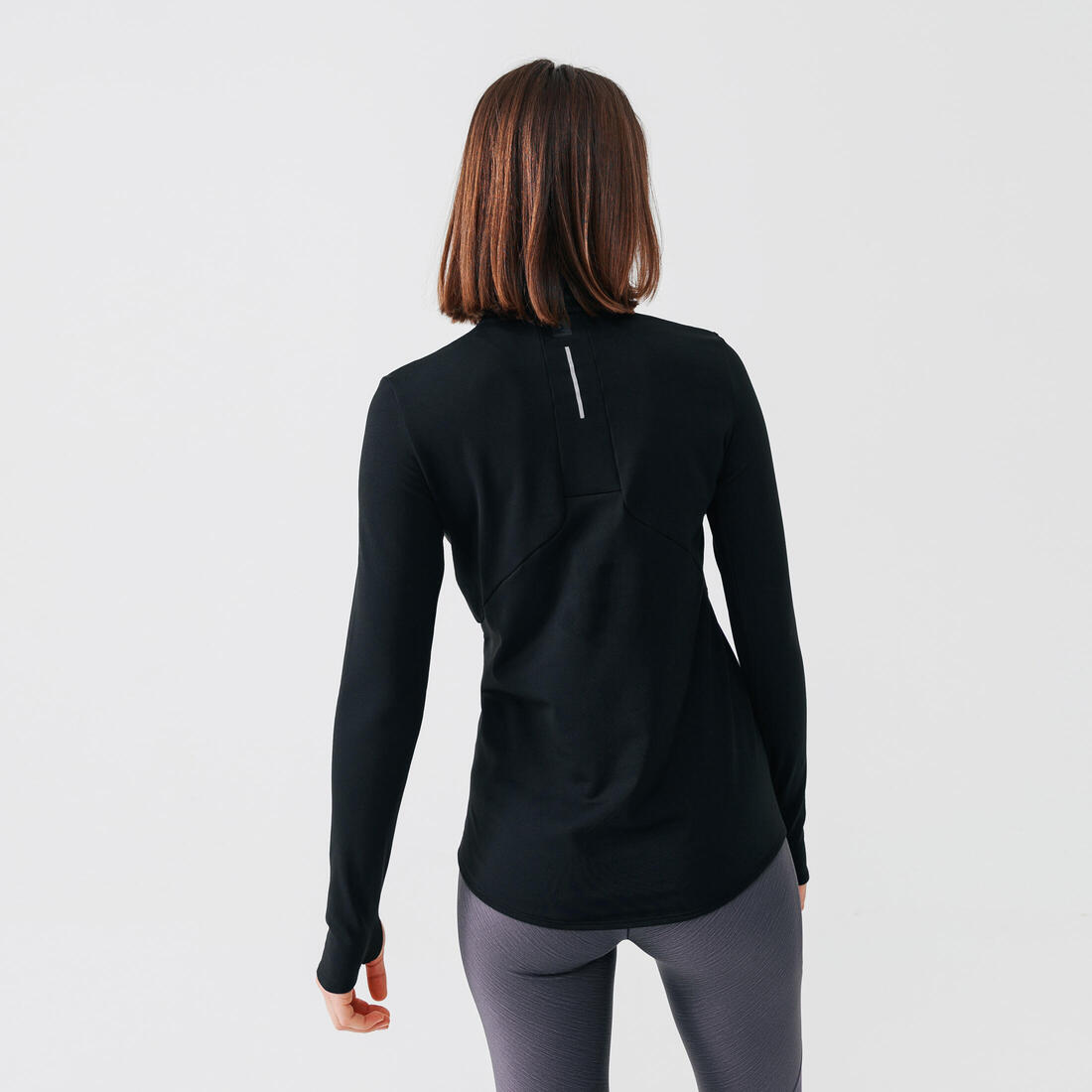 T-shirt manches longues chaud running femme - Zip warm