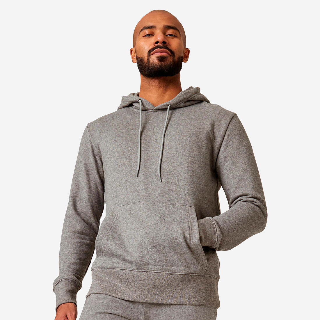 Sweat à capuche Fitness Homme - 500 Essentials – gris