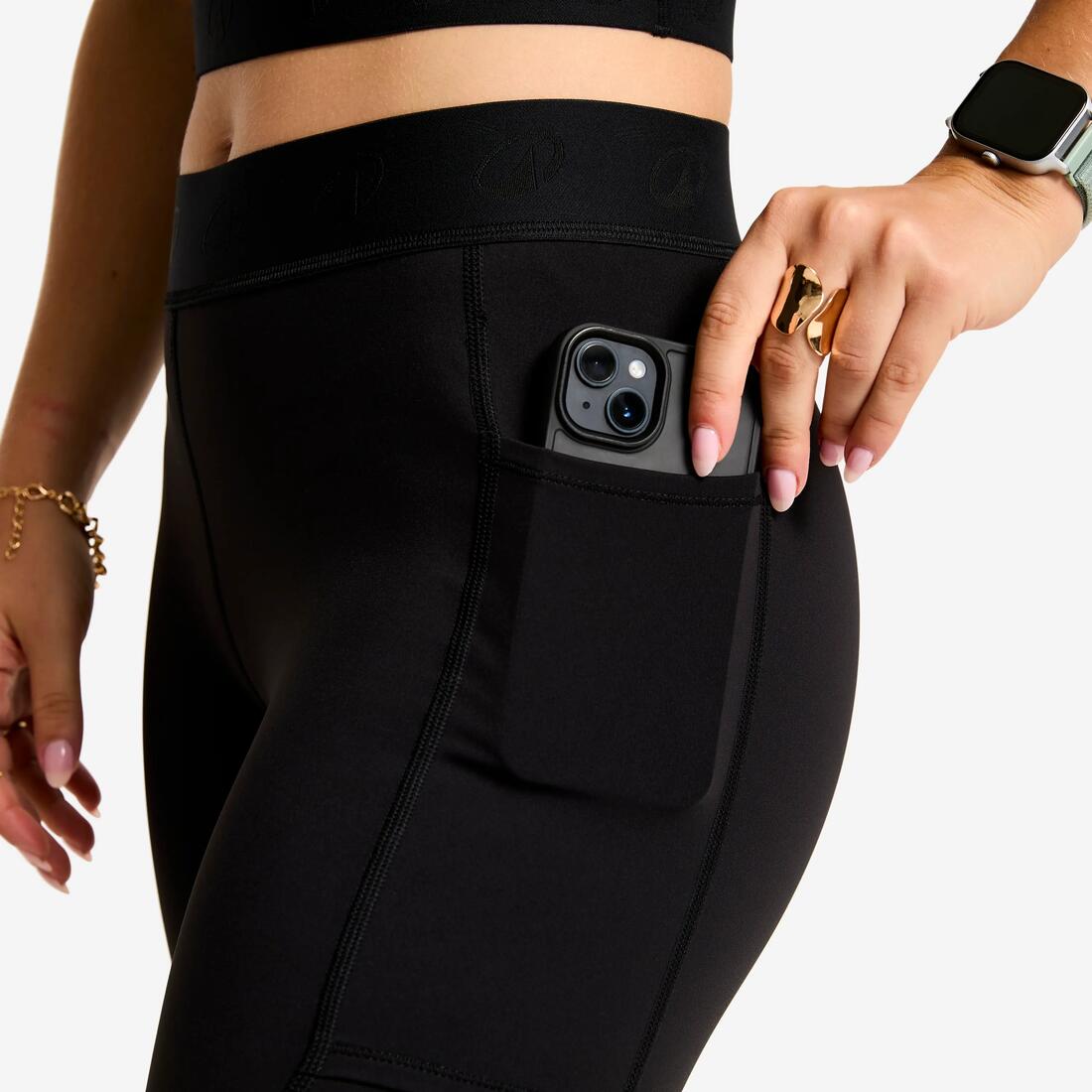 Cycliste de cardio extensible femme, noir