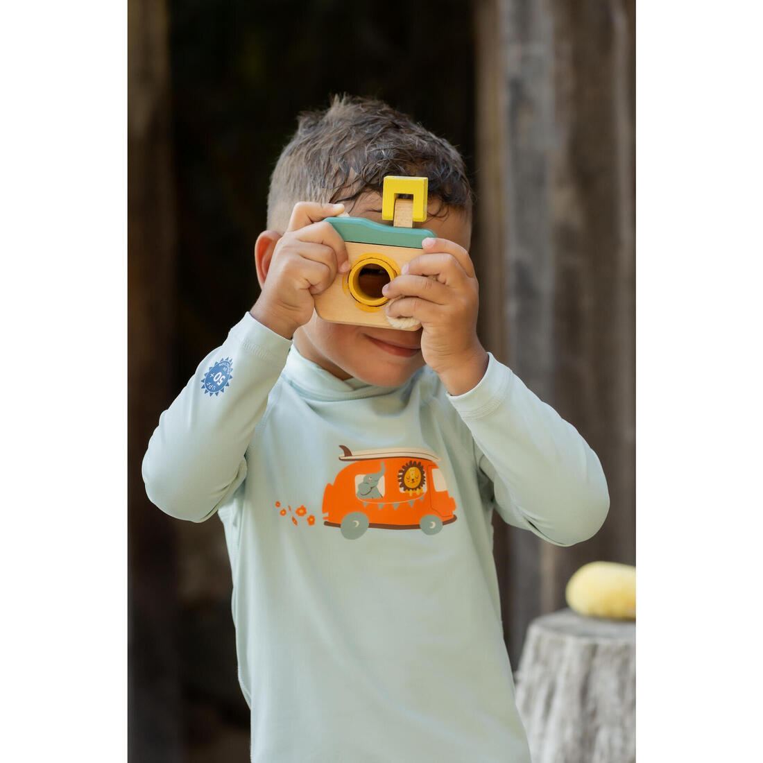 T-shirt anti uv bébé manches longues imprimé savane