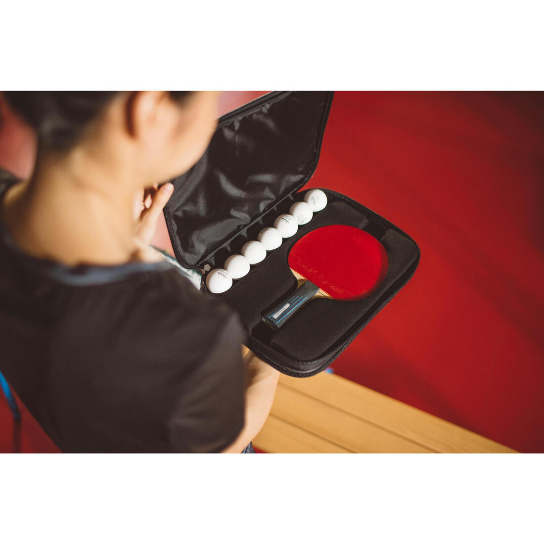 HOUSSE DE RAQUETTE DE TENNIS DE TABLE TTC 900 Noire Or