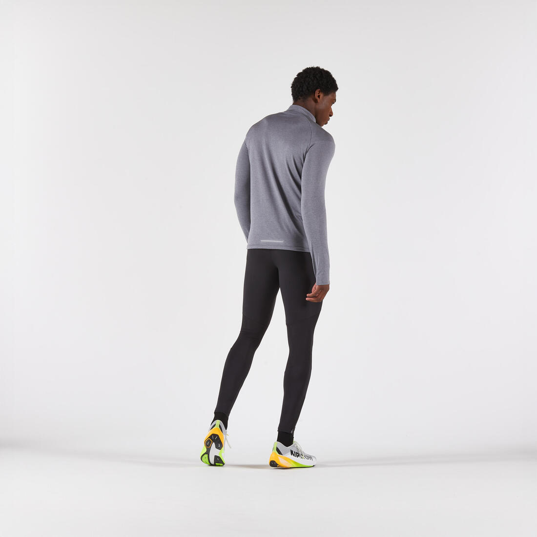 T-shirt manches longues demi zip chaud et respirant Homme, Kiprun Run 100