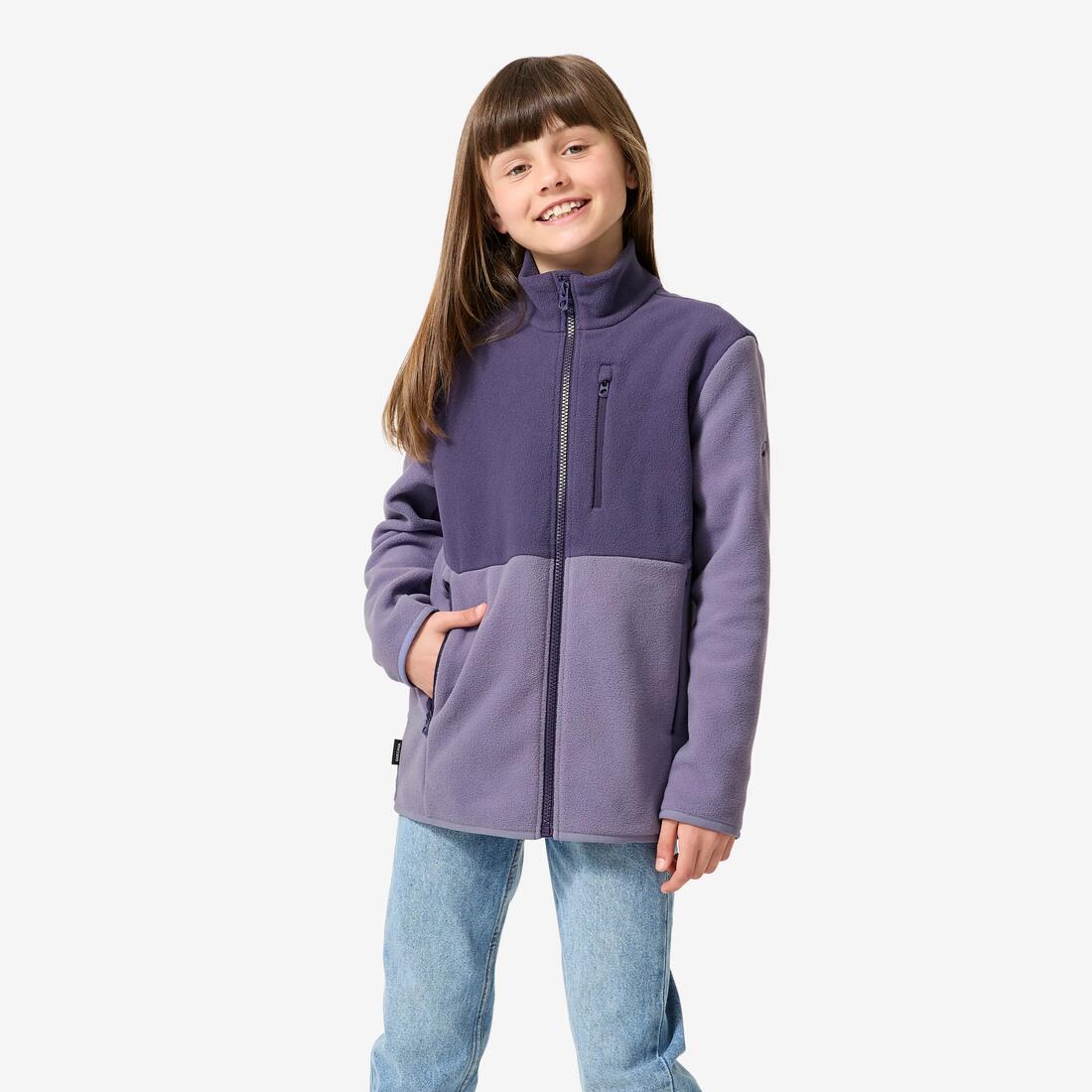 Veste polaire de randonnée enfant 7-15 ans, MH500 bleu et
